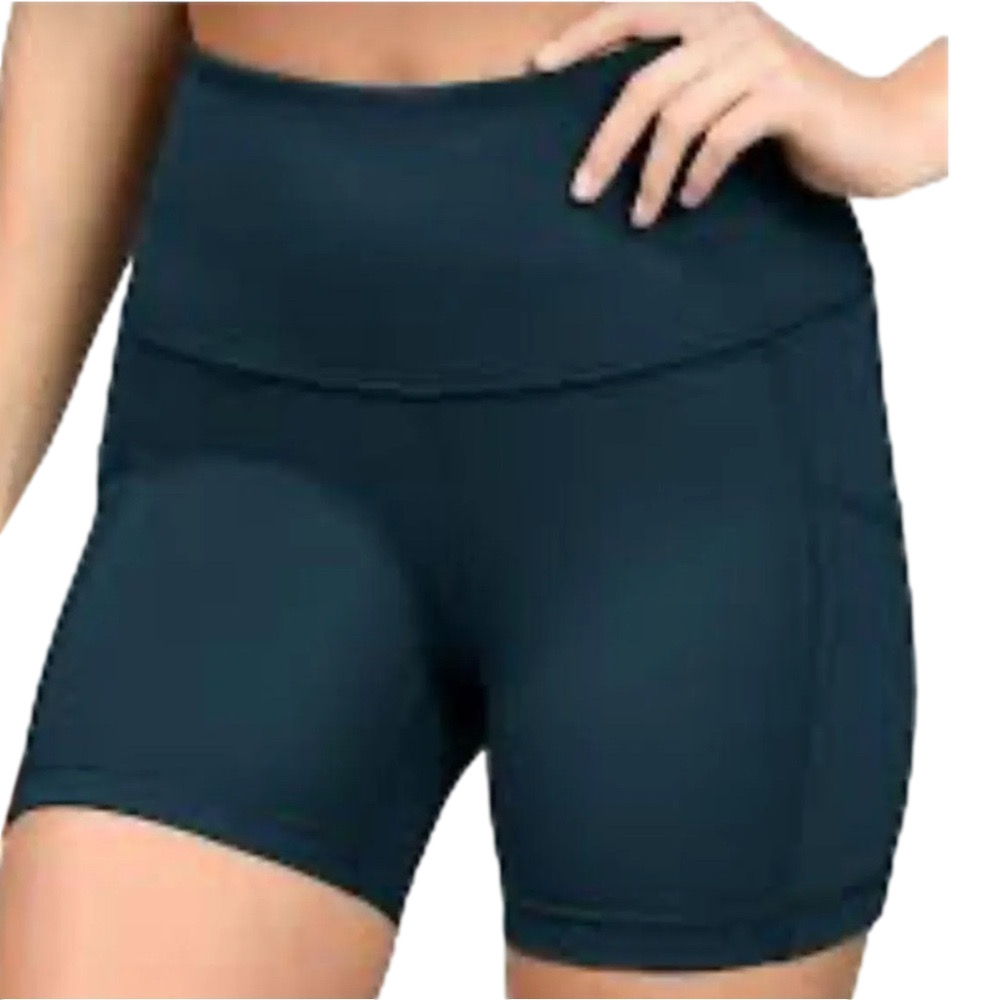 Yogalicious Lux Teal High Waist Bike Shorts - Size Small